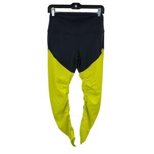 Zyia SZ 6-8 Leggins Black Green Compression‎ Yoga Running Gym Workout Activewear